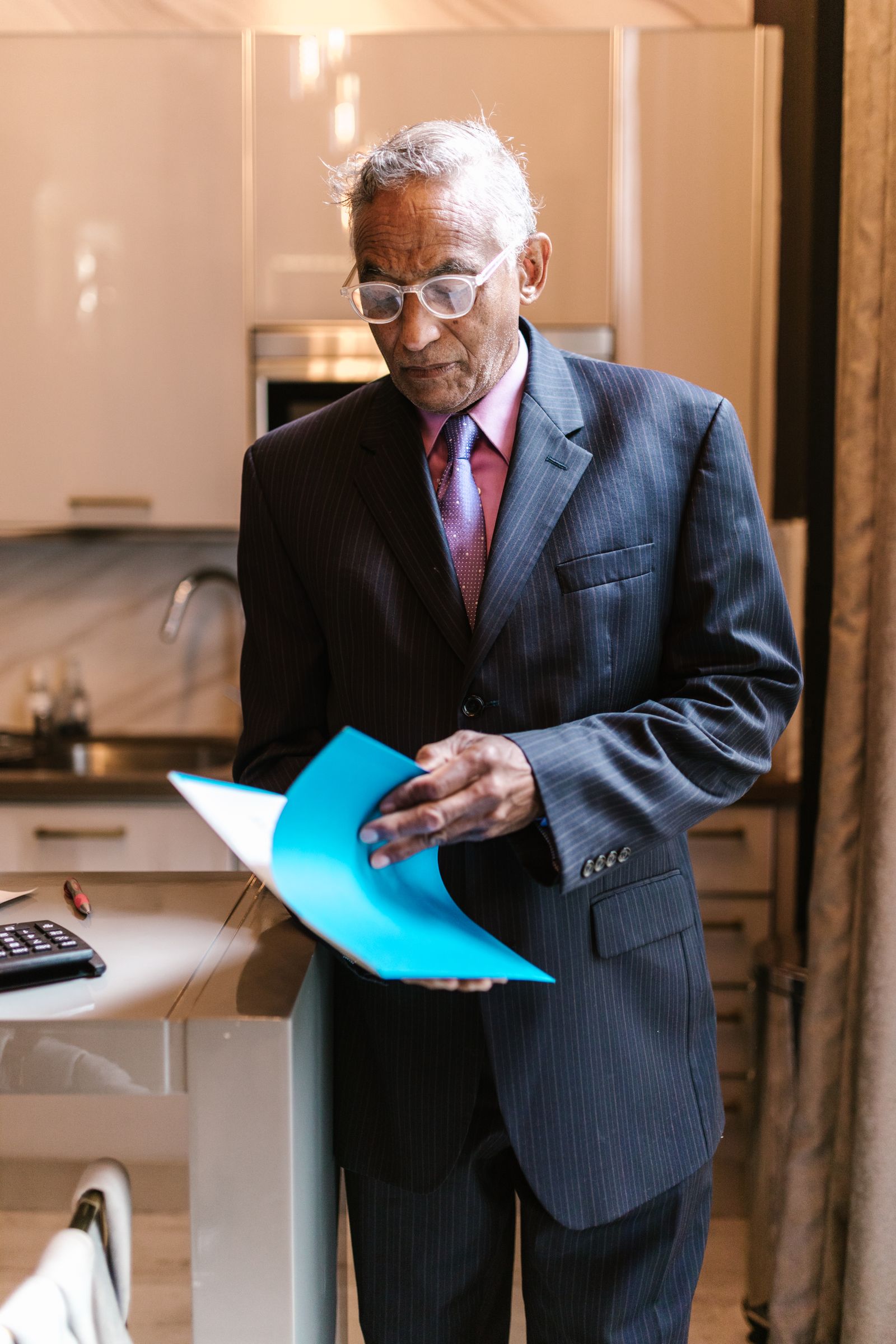 Professional reviewing financial assets